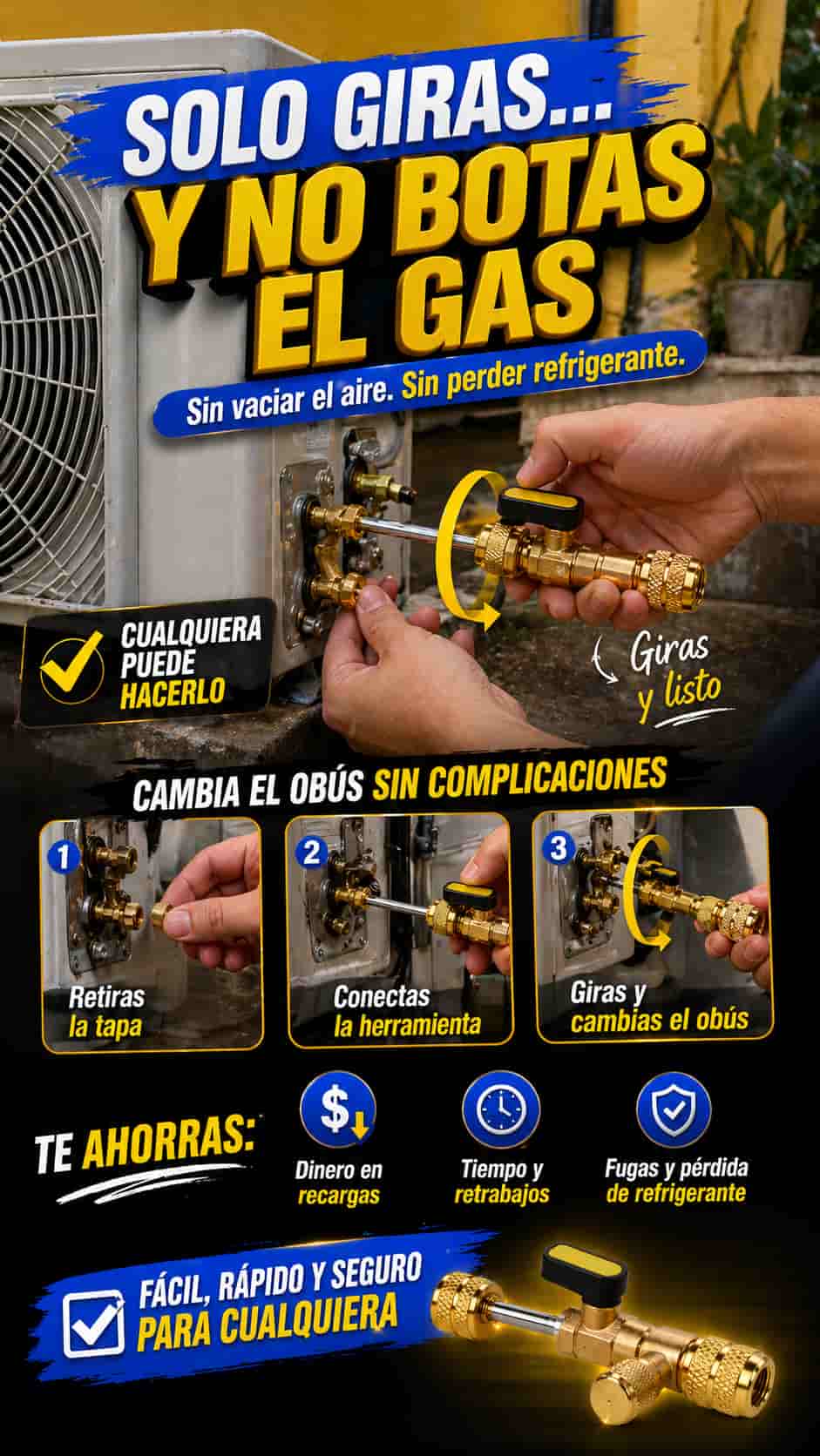 Llave HVAC Sin Pérdida | No pierdas gas en tus trabajos